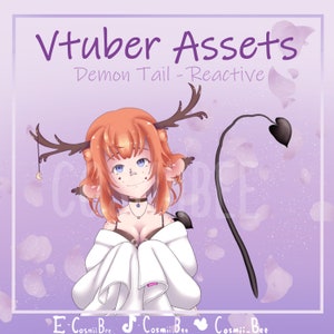 REACTIVE Demon Tail - Black - Heart Devil Tail - Animated Vtuber Asset (Vtube studio)