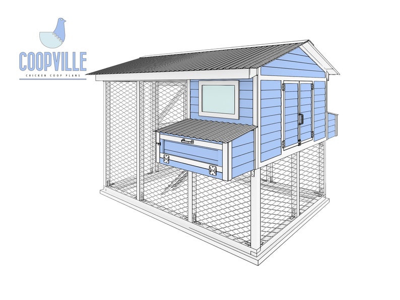 Spacious 12x8 DIY Walkin Chicken Coop Plans for up to 12 Chickens Etsy