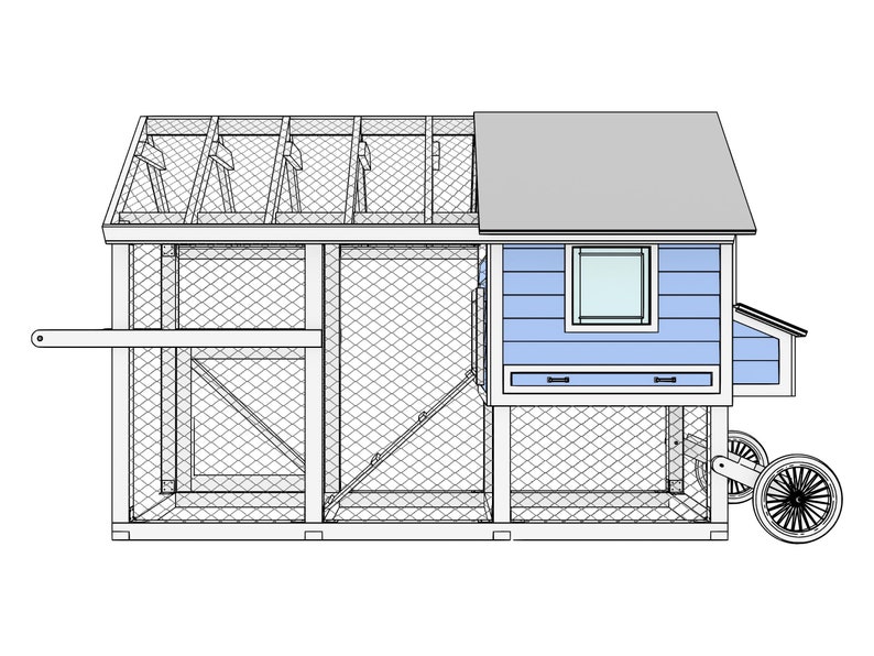 Portable Chicken Coop Plans 13x5 DIY Movable Chicken Tractor for up to 8 Chickens Etsy