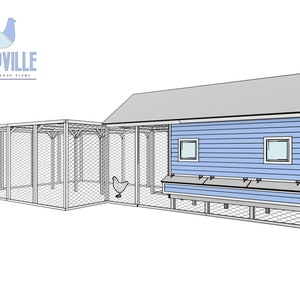 20x40 Walk-In Chicken Coop and Run Plans  for 50 Chickens