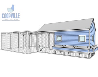 20x40 Walk-In Chicken Coop and Run Plans  for 50 Chickens