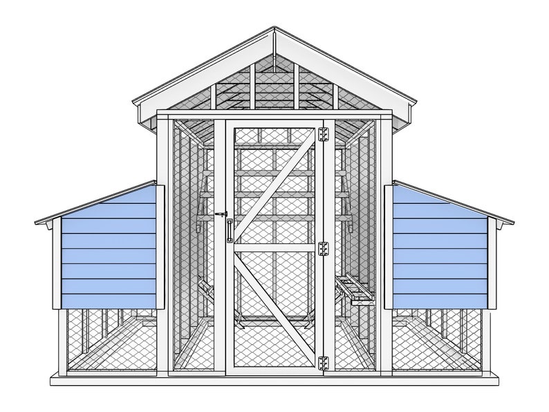 Simple 10x6 Walkin Chicken Run Plans for 10 Chickens Etsy