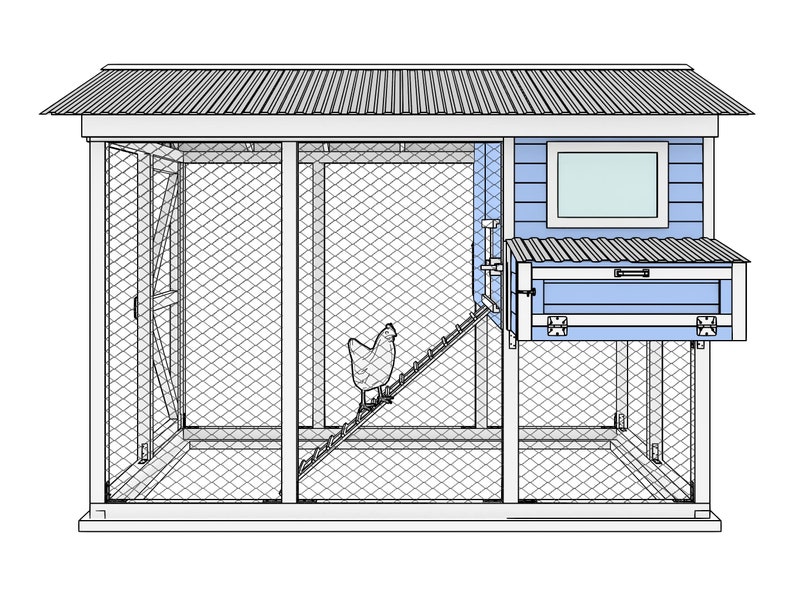 Spacious 12x8 DIY Walkin Chicken Coop Plans for up to 12 Chickens Etsy