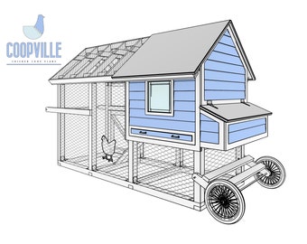 Portable Chicken Coop Plans: 13x5 DIY Movable Chicken Tractor for Up to 8 Chickens