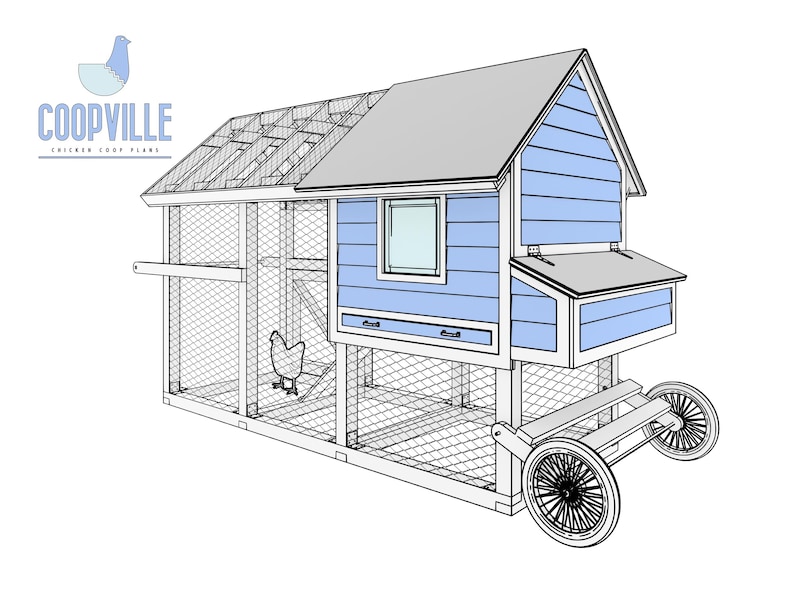 Portable Chicken Coop Plans 13x5 DIY Movable Chicken Tractor for up to