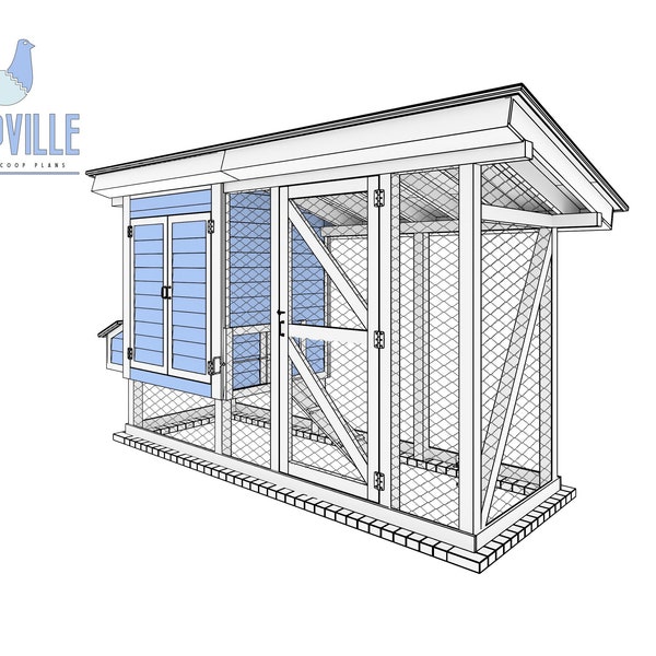 Spacious 12x4 DIY Chicken Coop Plans with Walk-In Run for Up to 8 Chickens