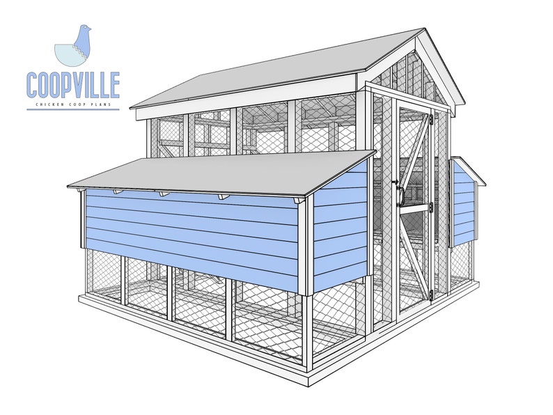 Simple 10x6 Walkin Chicken Run Plans for 10 Chickens Etsy