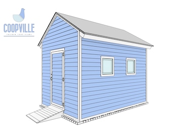 DIY Walk-In Gable Chicken Coop Plans for 20 Chickens - 12x8 Size