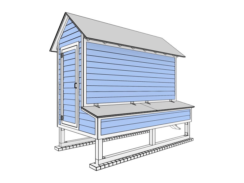 10x5 Compact Chicken Coop Plans Walkin Coop for 12 Chickens Etsy