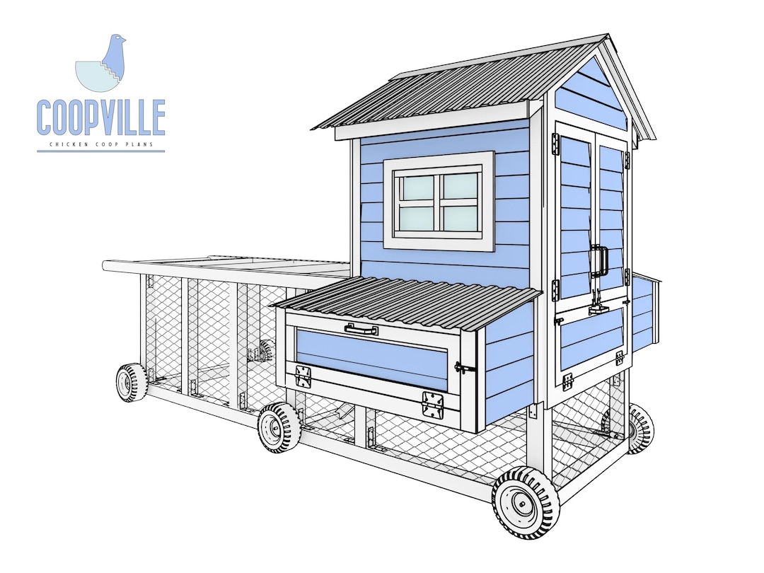 The Portable Chicken Coop Plans for 6 Chickens Etsy