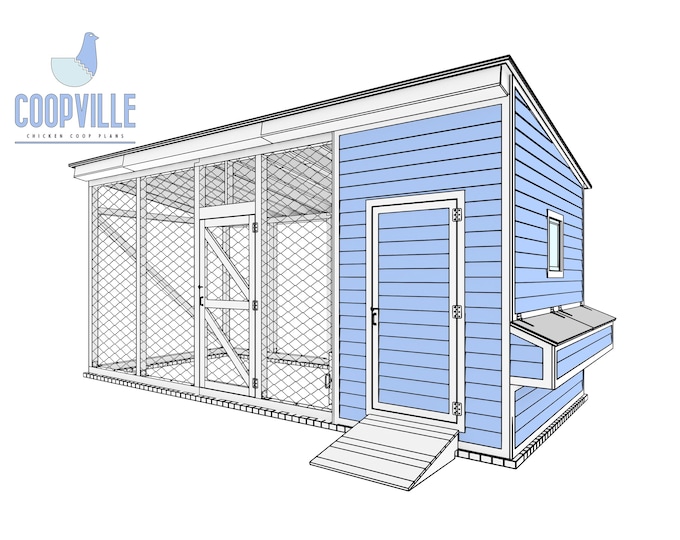 Chicken Coop Plans 9x42 DIY Walk in Chicken Run for 22 Chickens - Etsy ...