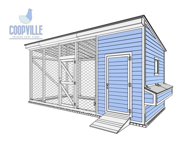 9x20 DIY Walk-in Chicken Run With Coop Plans for up to 12 Chickens - Etsy