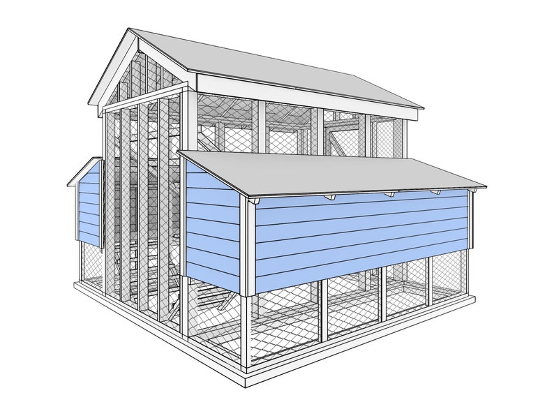 Simple 10x6 Walkin Chicken Run Plans for 10 Chickens Etsy