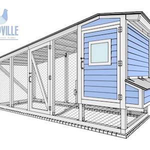 Moderno pollaio 6x17 walk-in e piani di corsa per 12 polli