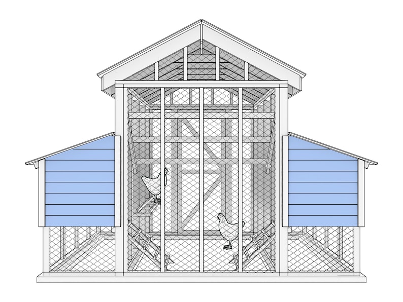 Simple 10x6 Walkin Chicken Run Plans for 10 Chickens Etsy