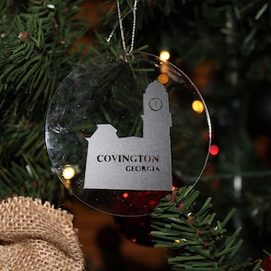 Acrylic Covington Georgia Ornament. Can be Customized.
