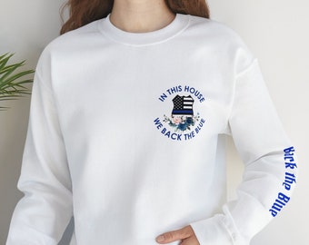 Back the blue sweatshirt