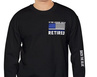 Retired Police Sweatshirt, police sweatshirt, back the blue shirt, police shirt, police mom, police wife, police gifts