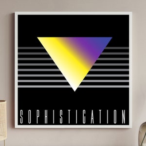 80s Abstract Retro Retro Wall Art 80s Wall Art Triangle Retrowave Synthwave Geometric Sophistication