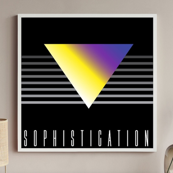 80s Abstract Retro Retro Wall Art 80s Wall Art Triangle Retrowave Synthwave Geometric Sophistication