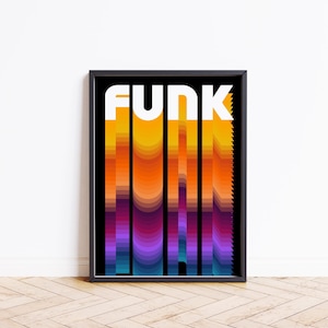 Funk Funky 70s 70s Wall Art 70s Decor Disco Groovy Rainbow Design Retro Wall Art Retro Colorful Funky Wall Art Funky Decor Abstract Colorful