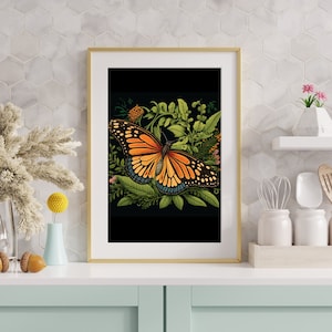 Colorful Bohemian Monarch Botanical Art Print