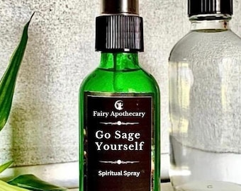 Go SAGE YOURSELF - Spiritual Spray / Smoke-Free Sage Spray + Moon Water / Crystal Infused Spray / Sage Spray / Palo Santo Spray