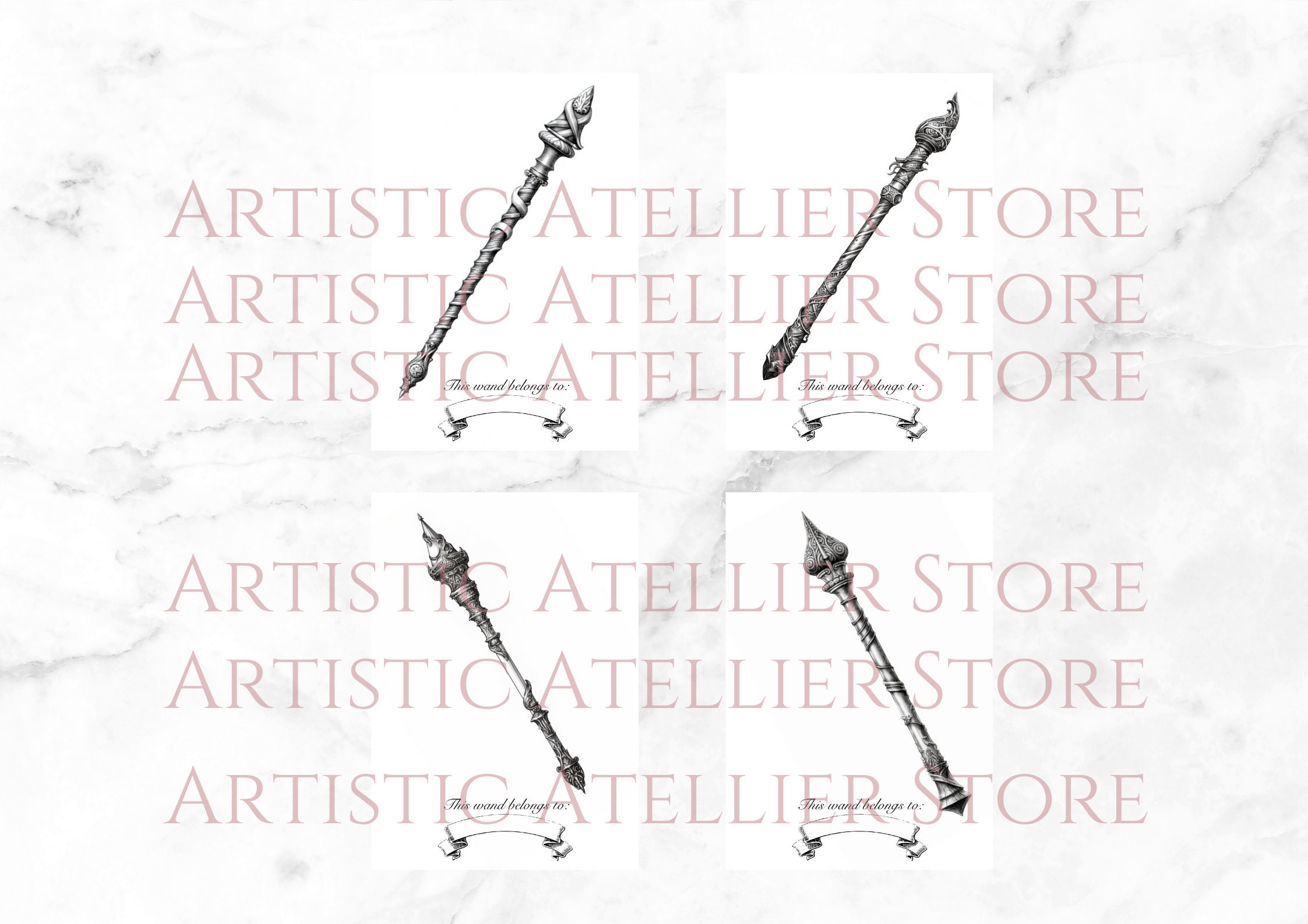 Ollivanders Wand Shop 20 Coloring Pages of Magical Wands Coloring Book ...