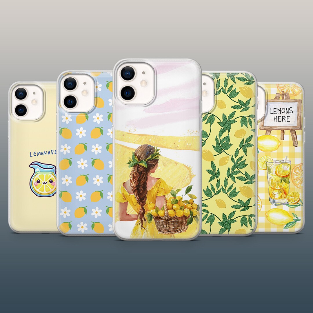 Lemon Phone Case Fresh Fruit Cover for iPhone 15, 14, 13, 12, 11, Xr