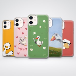 Funny Goose Phone Case Quack Cover for iPhone 15, 14, 13, 12, 11, Samsung S24Ultra, S23FE, S22, A15, A54, Pixel 8A, 8Pro, 7A, 7Pro, 6A