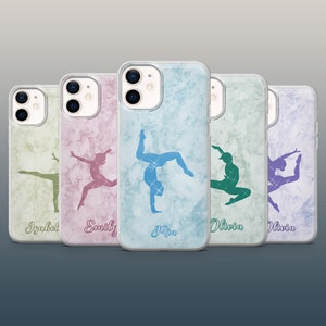 Coque de portable personnalisée Gymnaste pour 16, 15, 14, 13, 12 ans, Samsung S24Ultra, S23FE, S22, A15, A14, Pixel 9Pro XL, 8A, 8Pro, 7A, 6A