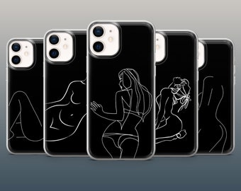 Naked Woman Phone Case Female Figure Cover for iPhone 15, 14, 13, 12, 11, Xr, Samsung S23FE, S23, S22, A14, A25, Pixel 8Pro, 8A, 7A, 7Pro