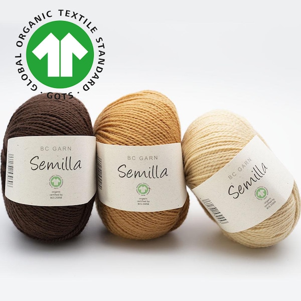 BC Garn Semilla GOTS certified organic yarn, knitting and crocheting yarn, organic wool