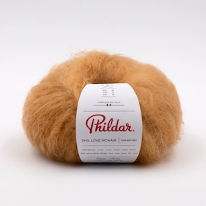 Phildar Phil Love Mohair, Mohair-Woll-Mischung, Flauschgarn, Modegarn, warmes, natürliches Garn, Strickgarn, 50g