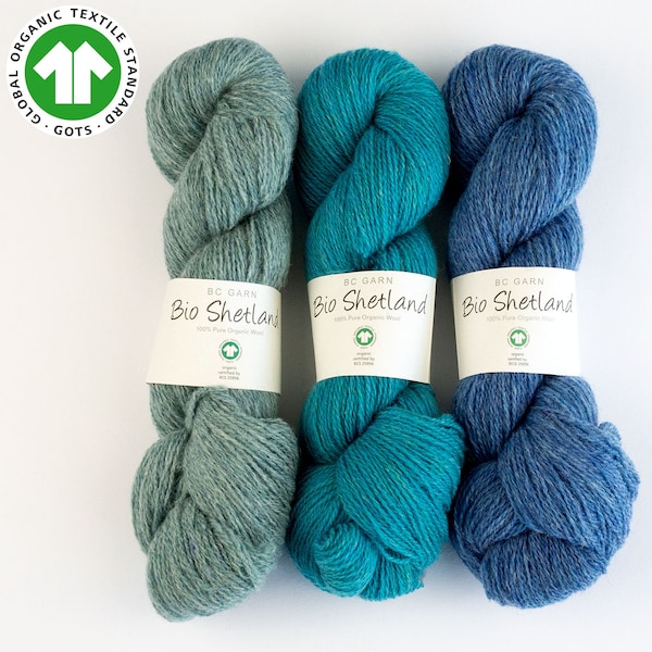 BC Garn Bio Shetland yarn, GOTS certified organic wool yarn, knitting and crocheting yarn, 50 grams, mulesing free wool