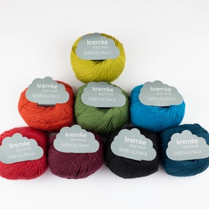 Kremke Soul Wool Babyalpaka Garn, Wollgarn, Strick- und Häkelgarn, 50 Gramm, Alpaka-Wolle