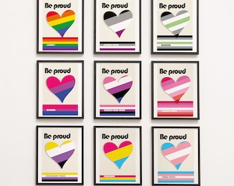 Pride Poster Bundle - Pride Wall Art, love is love, lgbt gift idea, text poster, LGBTQ  - Digital Download