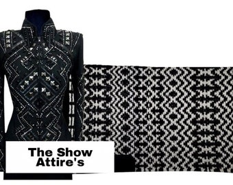 Black Western Showmanship Jacket, Horse Show Jacket With Matching Pad For Women, Western Pleasure Show Jacket Showmanship Jacket With Pad