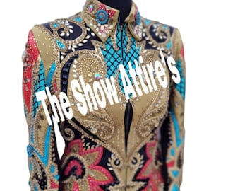 Western Custom Rodeo Queen, Showmanship, Horsemanship , Western Pleasure Show Shirt & Women Rail Jacket.