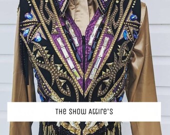 Western Custom Rodeo Queen,Showmanship,Horsemanship,Western Pleasure Show Shirt & Women Rail Jacket.