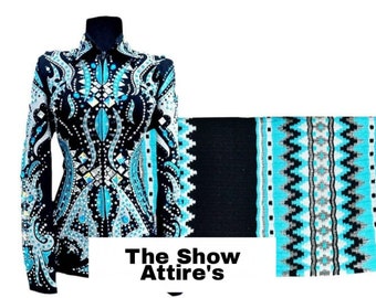Turquoise Western Showmanship Jacket With Matching Pad For Women, Equestrian Show Cloth, Showmanship Jacket, Horsemanship Suit, Showmanship