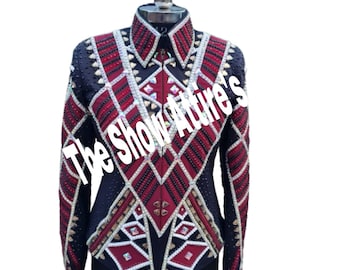 Western Custom Rodeo Queen, Showmanship, Horsemanship , Western Pleasure Show Shirt & Women Rail Jacket.