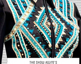 Western Custom Rodeo Queen,Showmanship,Horsemanship,Western Pleasure Show Shirt & Women Rail Jacket.