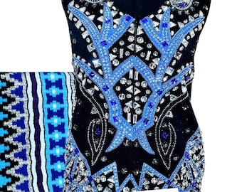 Royal Blue Western Show Vest With Matching Pad For Women, Western Pleasure Showmanship Jacket, Horse Show Clothes With Matching Pad