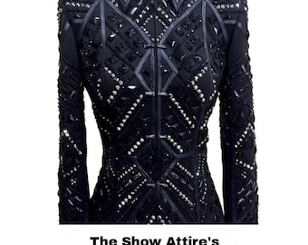 Western Show jacket Best selling Black with black base Show Rodeo queen Horse Riding jacket Showmanship Sportsman Horsemanship equestrian