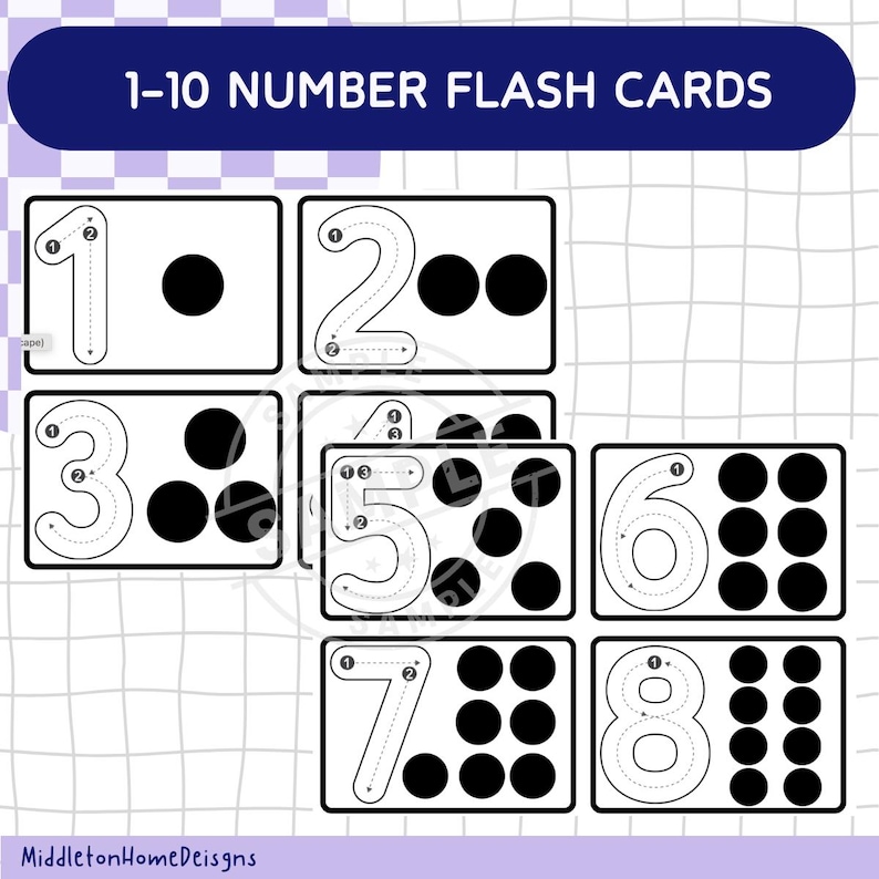 Printable Number Flash Cards 1-10 Numeracy Cards Preschool Counting ...