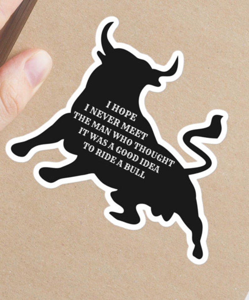 Bull Riding Sticker - 3 Sizes - Etsy