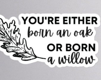 Born an Oak or Willow Sticker - 3 Sizes