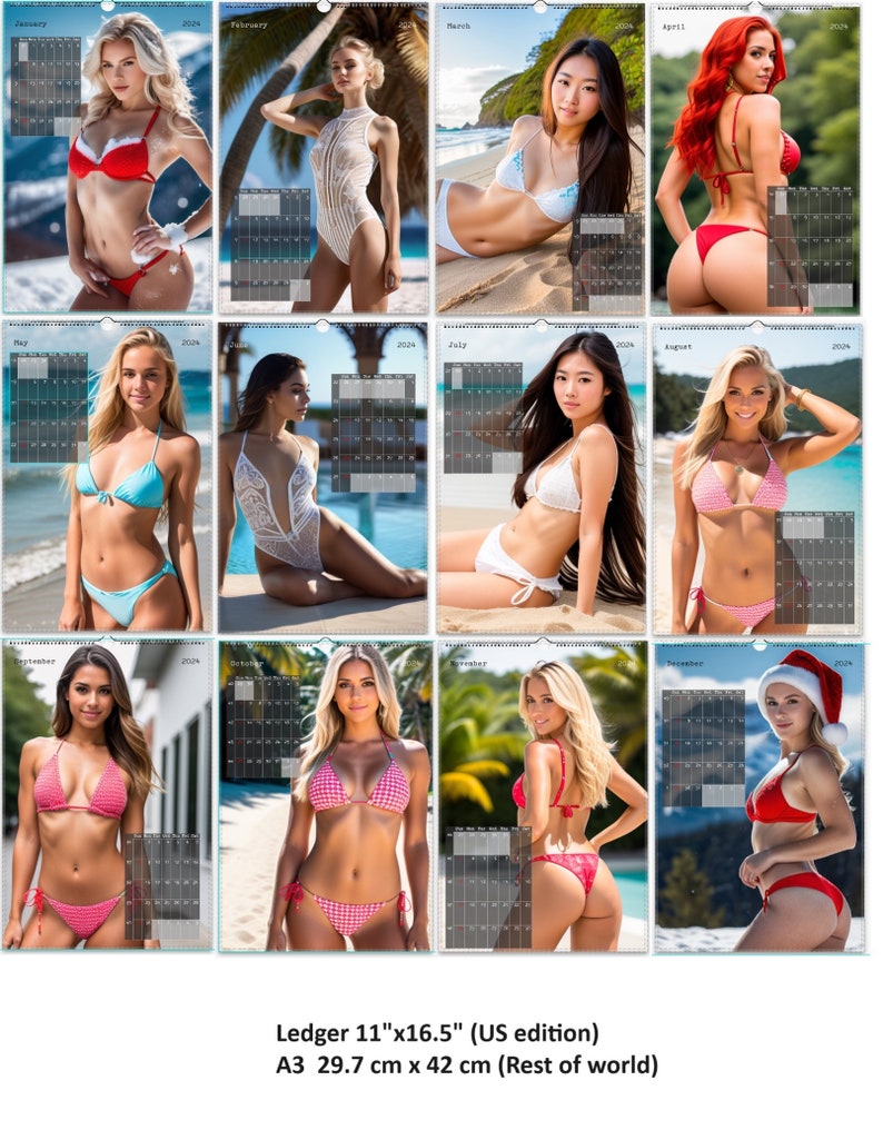 Bikini Beauties Wall Calendars Etsy