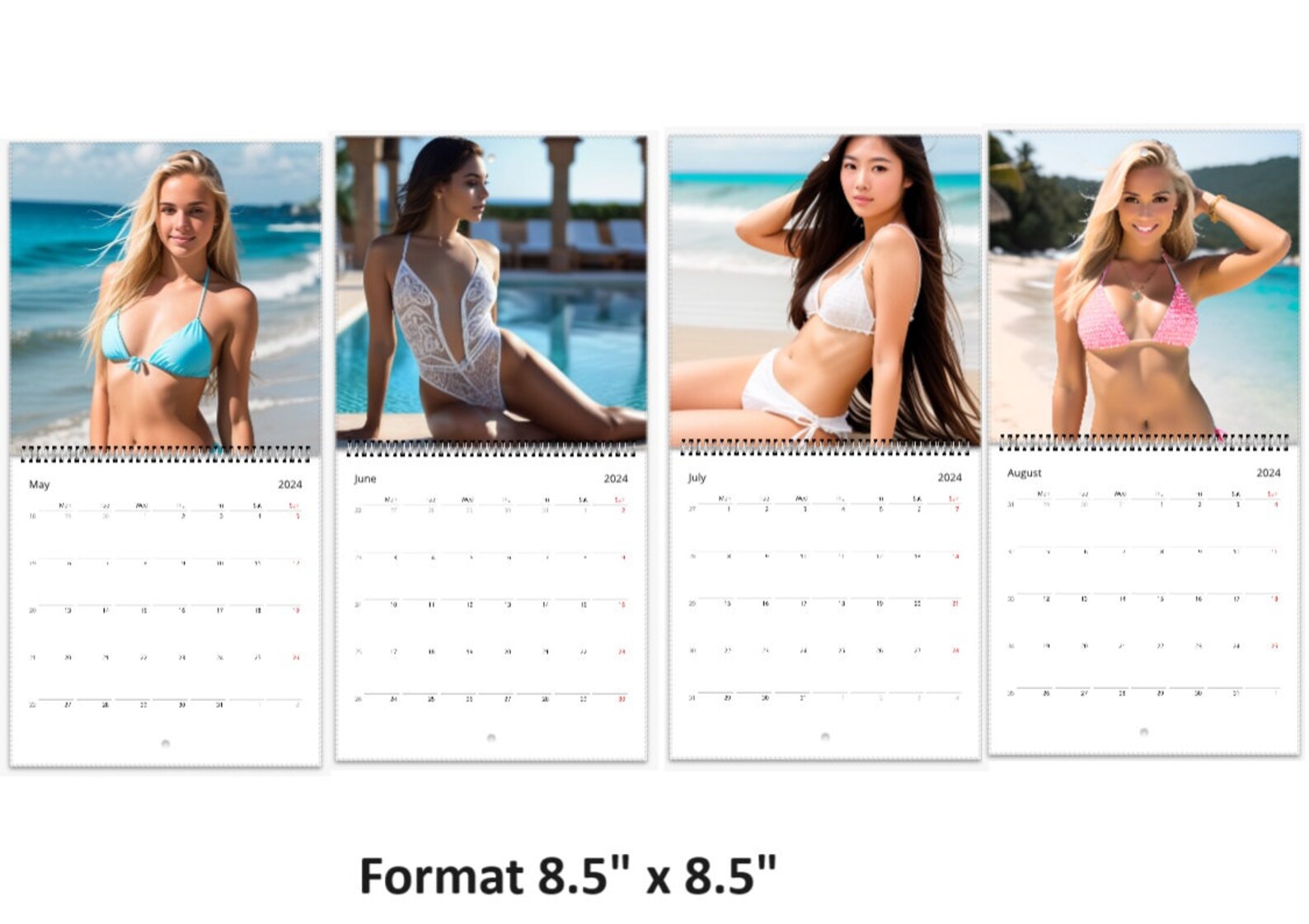 US Edition, Bikini Beauties, Wall Calendars US & CA Etsy